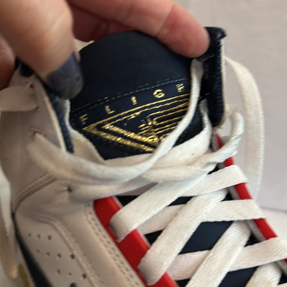 Nike Air Flight white red blue gold men’s lite 12 lace up Olympic mid sneakers - Picture 10 of 16